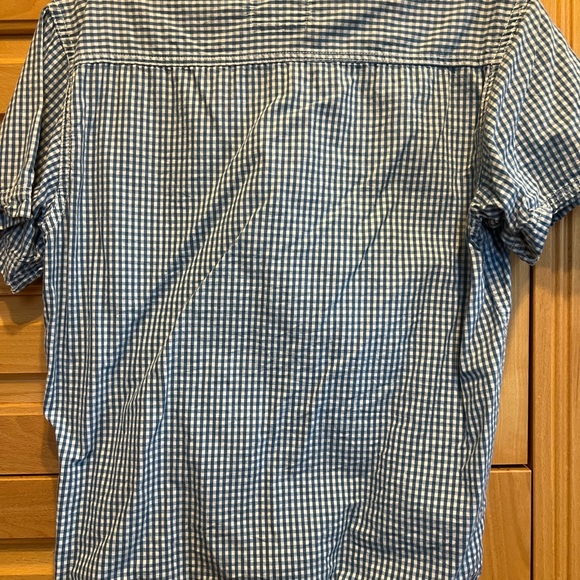 Boys blue & white check short sleep shirt size large 12 - Picture 3 of 4